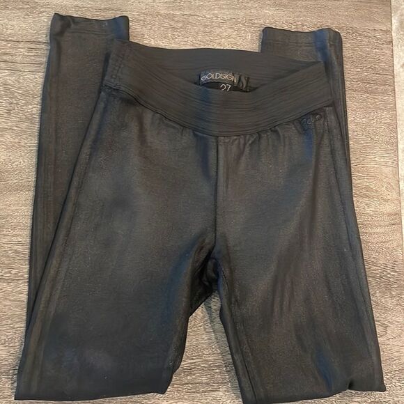 Goldsign Zebra coated black leggings size 27 - Picture 3 of 10